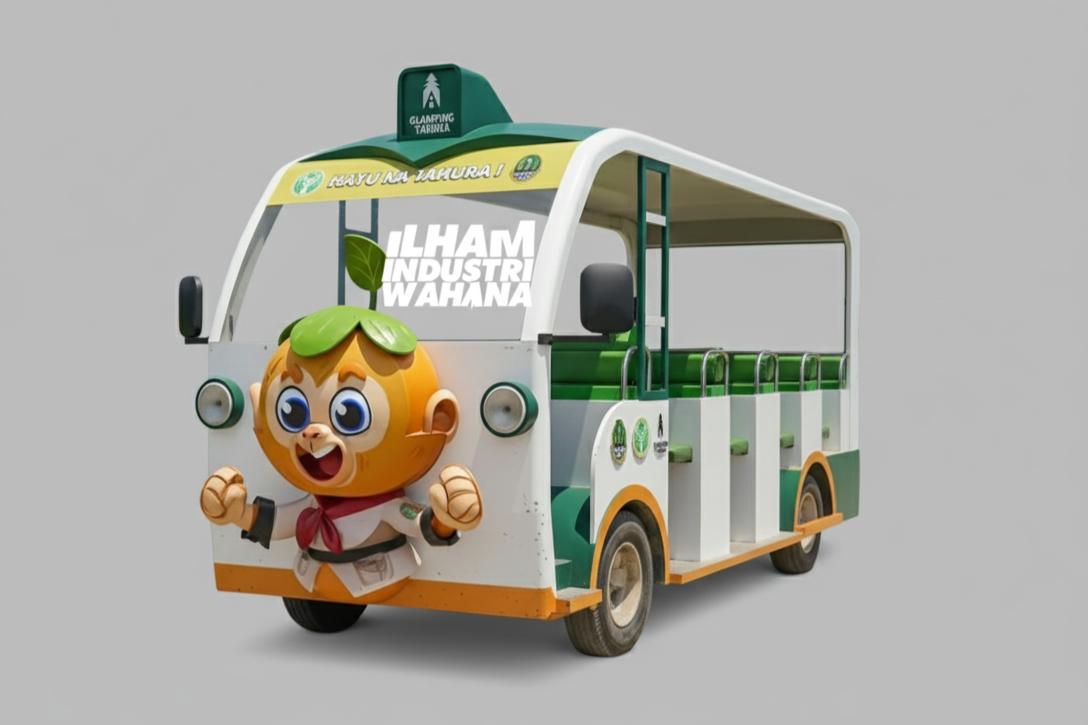 Kendaraan Ontang-Anting untuk mengantar tamu Glamping Tahura melewati hutan pinus menuju area glamping.